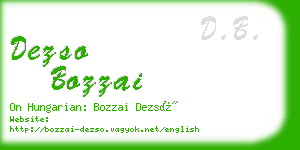 dezso bozzai business card